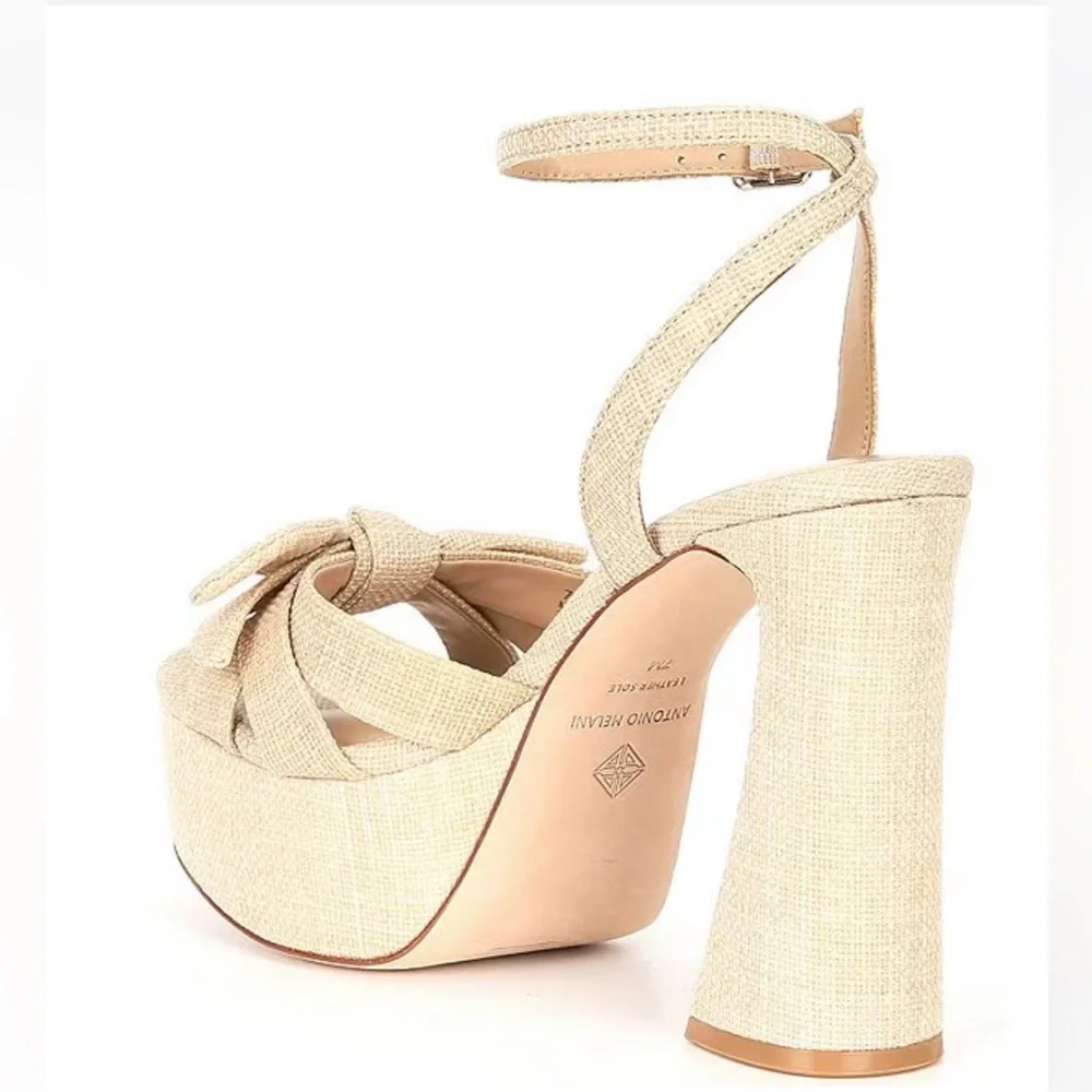 Antonio Melani Bindi Raffia Bow Platform Bow Sandals  size 9M New with tags